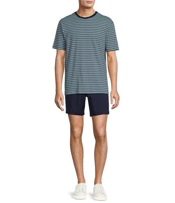 Roundtree & Yorke Solid Soft Washed Short Sleeve Cloud Striped Crew Neck T-Shirt Product Image