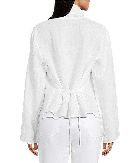 Eileen Fisher Organic Handkerchief Linen Shawl Collar Long Sleeve Jacket Product Image