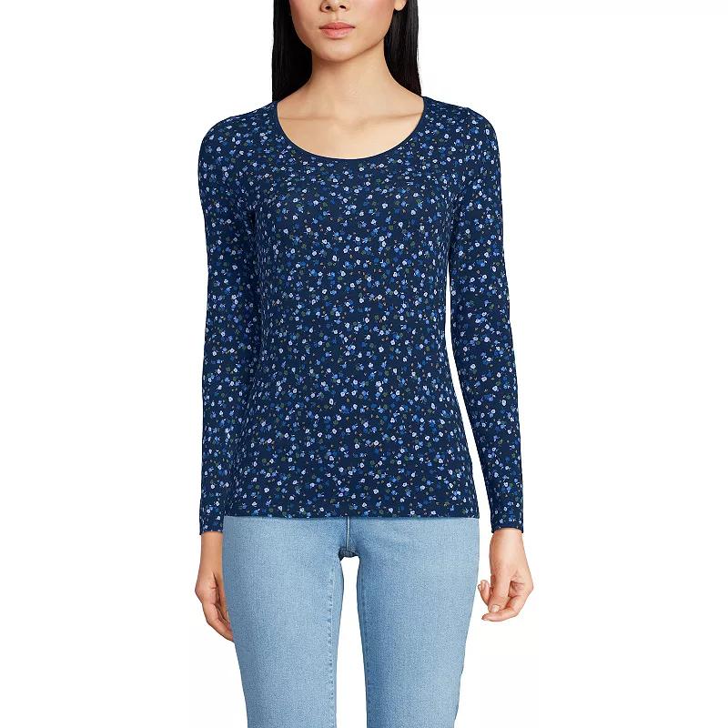 Petite Lands' End Jersey Scoopneck T-Shirt, Women's, Size: Small Petite, Black Product Image