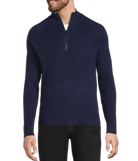 Murano Comfortable Lux Quarter Zip Long Sleeve Ribbed Sweater Product Image