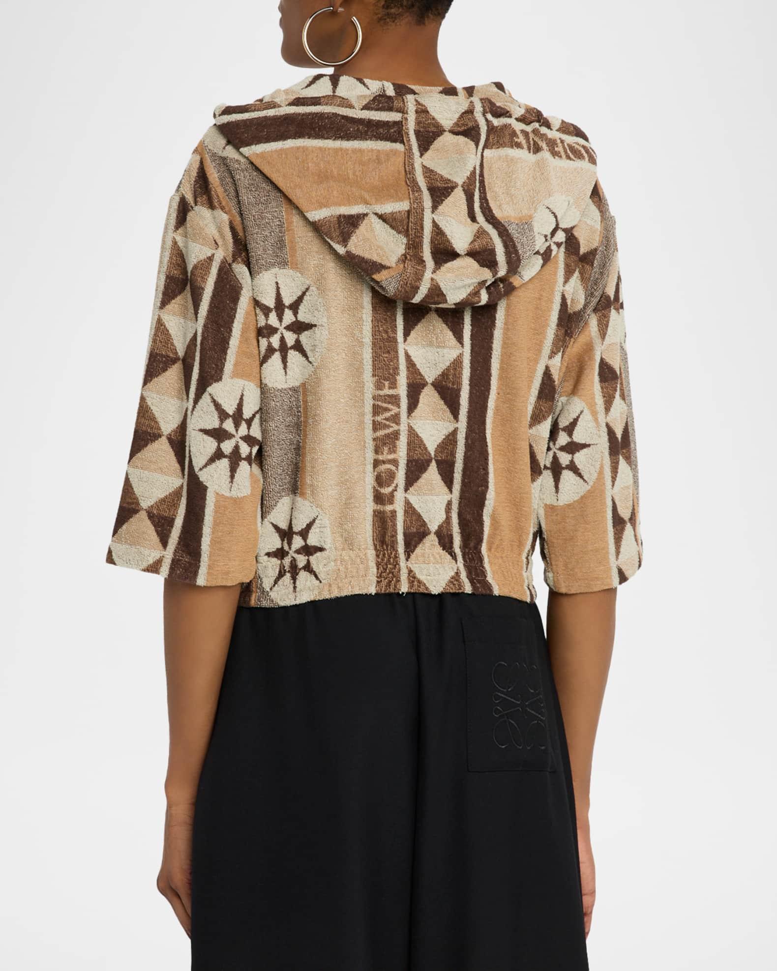 Short-Sleeve Crop Towelling Hoodie Product Image