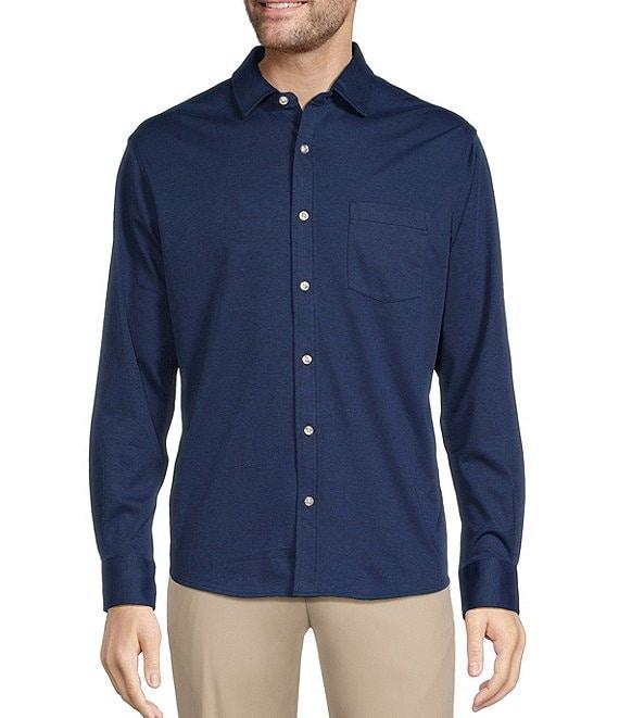 Roundtree & Yorke TravelSmart Easy Care Long Sleeve Textured Jacquard Coat Front Shirt Product Image