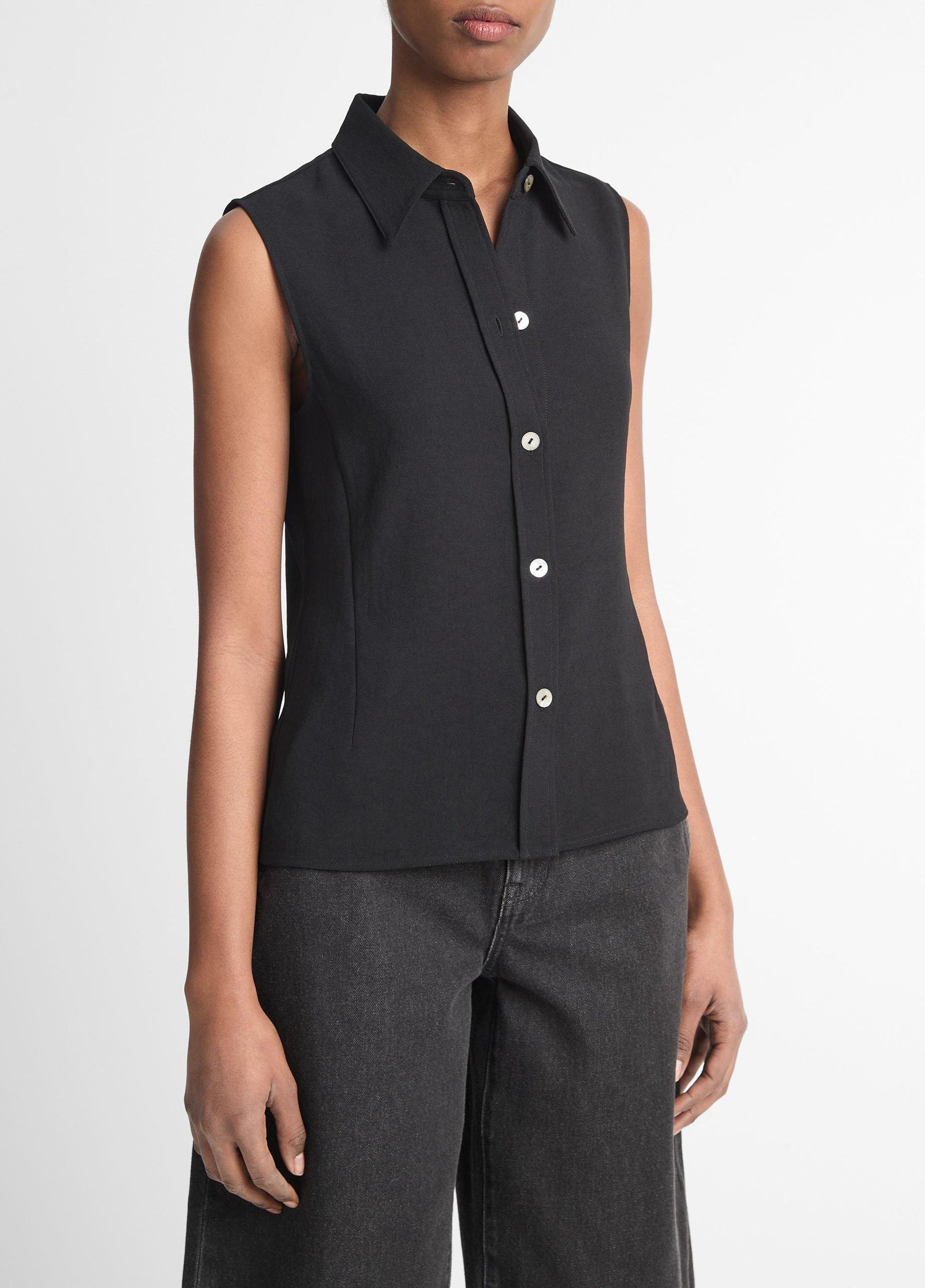 Womens Sleeveless Button-Front Shirt Vince Product Image
