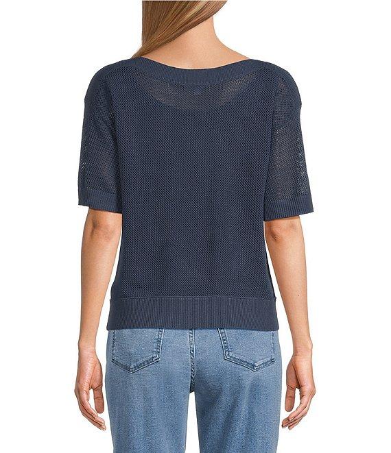 Westbound Petite Size Short Sleeve Boat Neck Top Product Image
