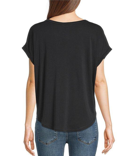 Lucky Brand Scoop Neck Short Sleeve Slouchy Round Hem T-Shirt Product Image