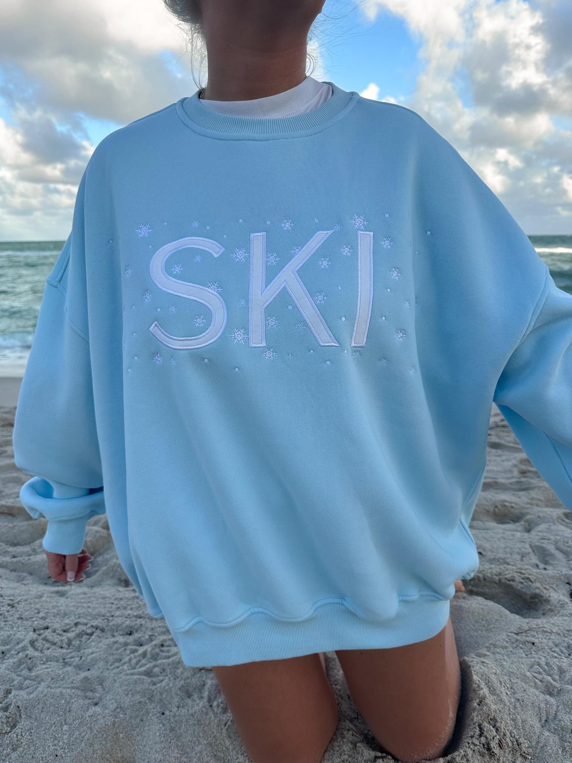 Snowflake Sunkissedcoconut Embroider Sweatshirt Product Image