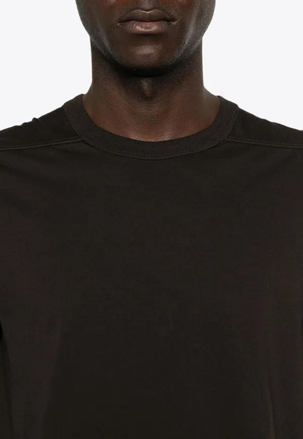RICK OWENS Crew Neck Plain Design Short Sleeves T-shirt In Brown Product Image