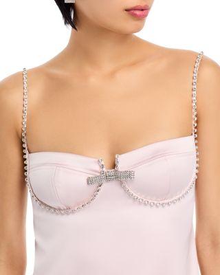 Satin Diamante Mini Dress Product Image