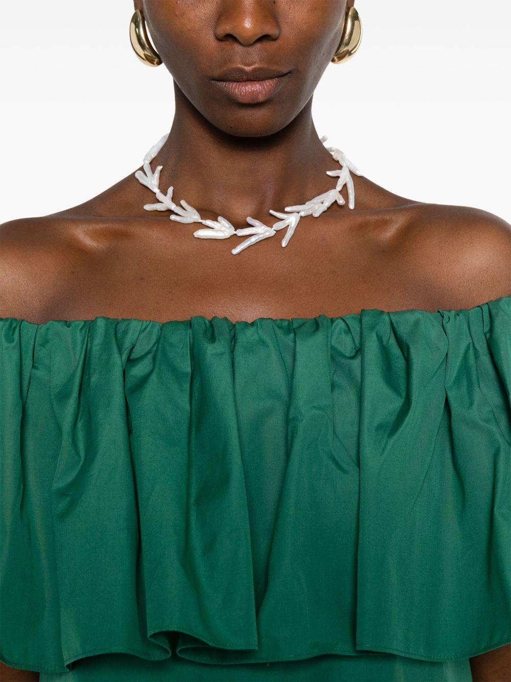 off-shoulder ruffled dress Product Image