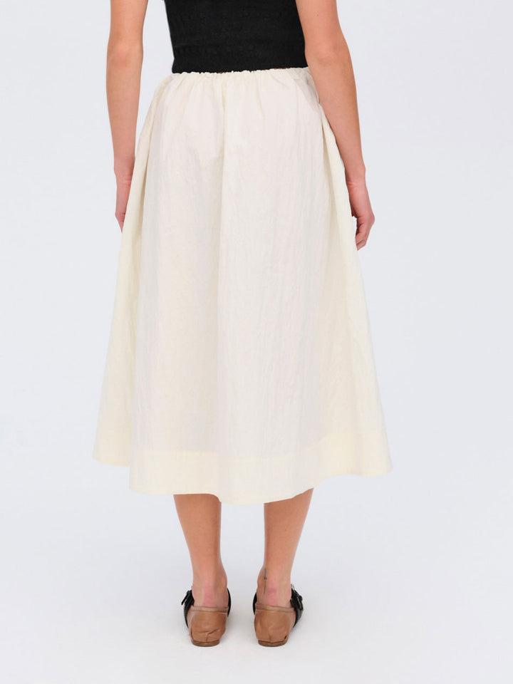 Billie Poplin Midi Skirt — Ivory Product Image