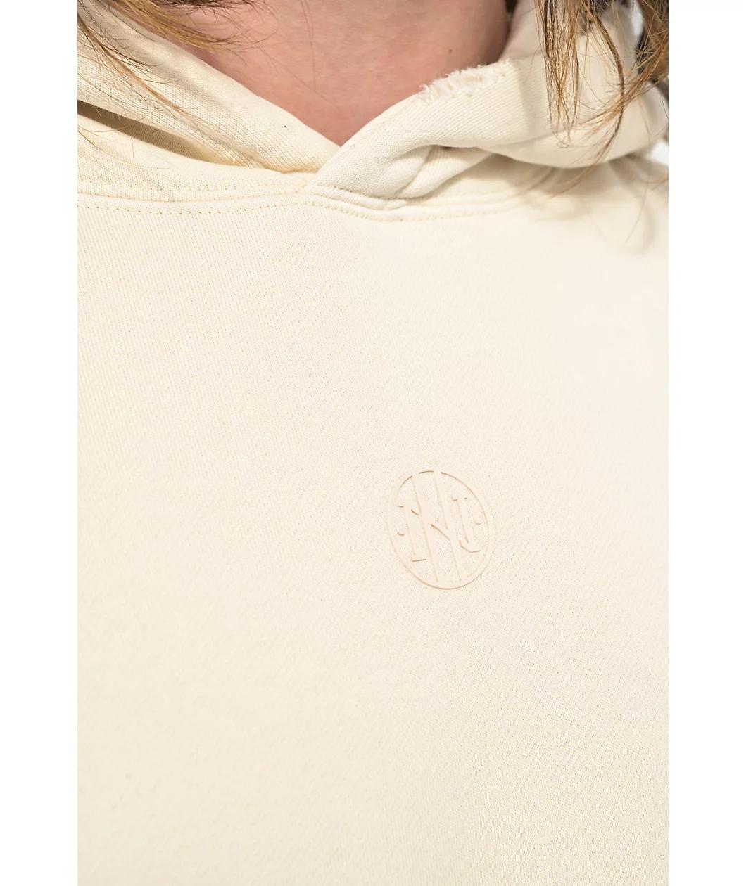 Ninth Hall Fundamentals Cream Distressed Boxy Hoodie Product Image