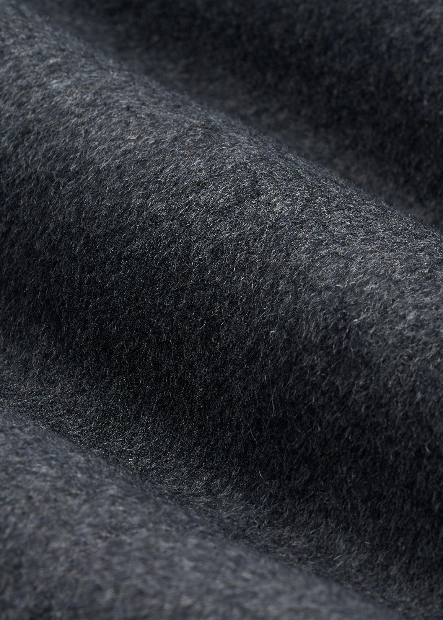 Double-Breasted Wool Peacoat for Tall Men in Dark Grey Mix Male Product Image