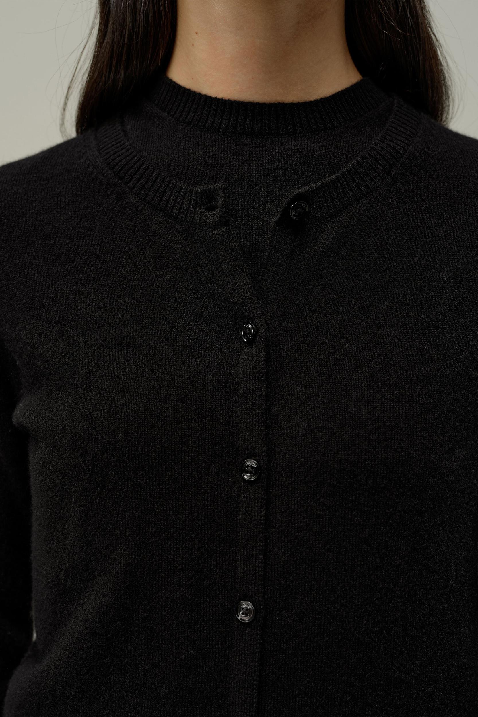 LILYSILK Women's Cashmere Cardigan | Fitted Crew Neck | 100% Cashmere | Soft & Breathable | Medium Gray | M Product Image