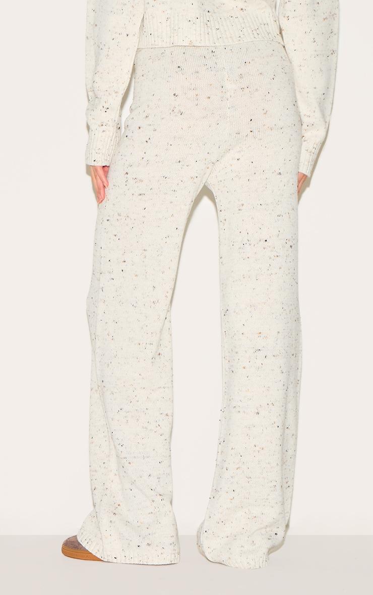 Cream Space Dye Knitted Pants Product Image