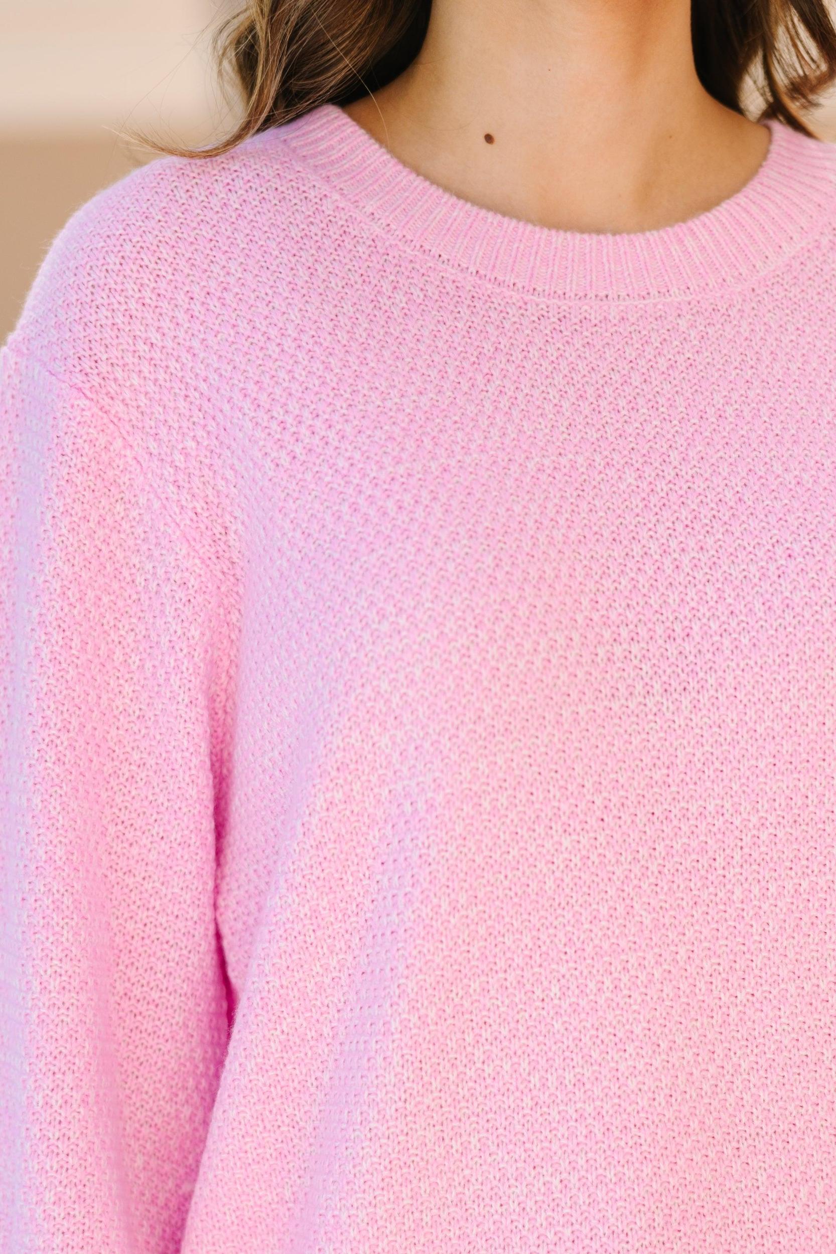 The Slouchy Bubblegum Pink Bubble Sleeve Sweater Female Product Image
