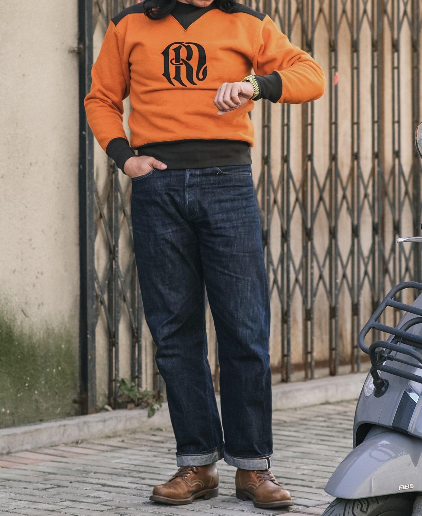 V-Inset Two-Tone Sweatshirt - Orange Product Image