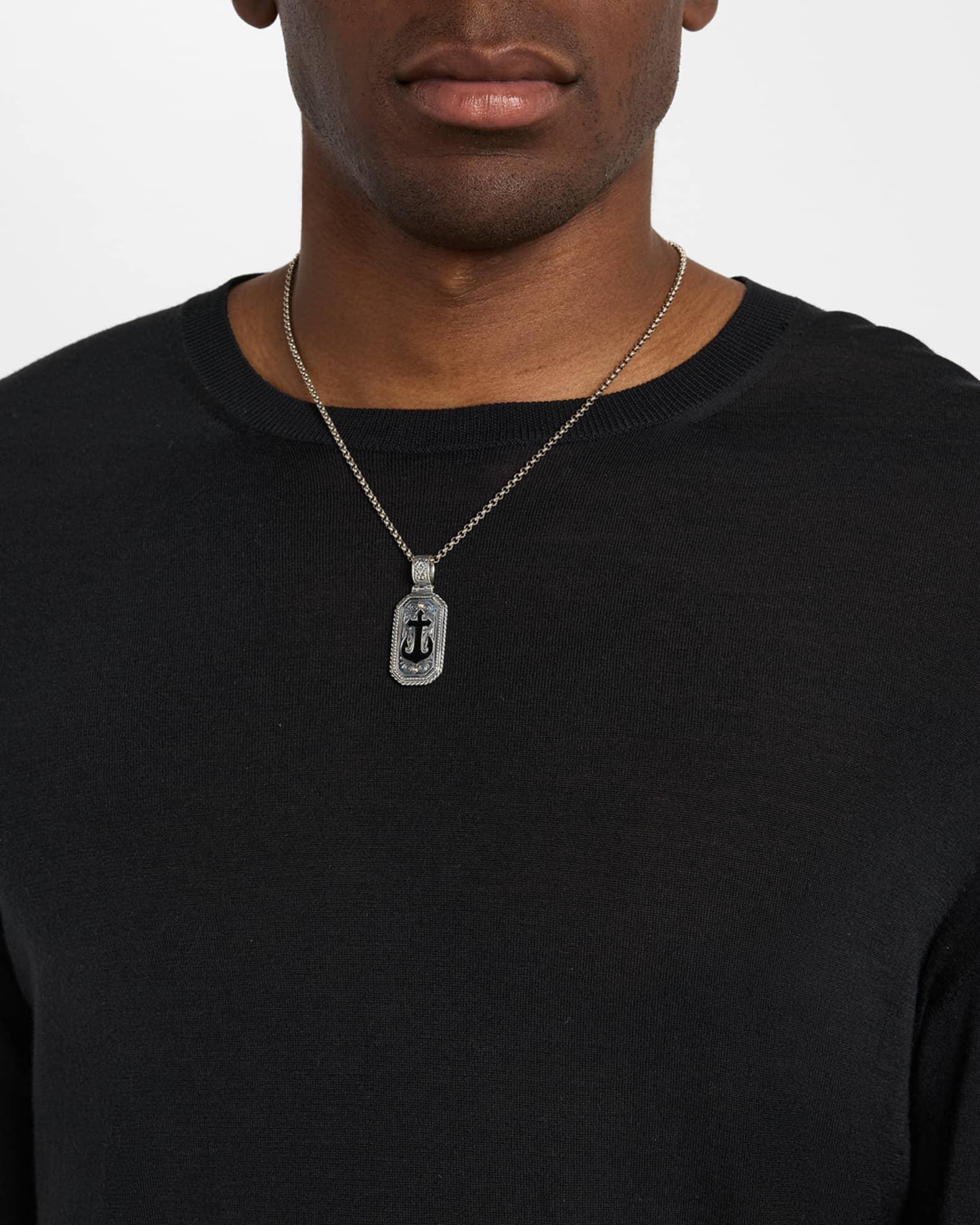 Mens Hydra Sterling Silver Onyx Pendant Product Image