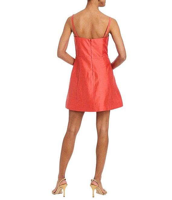 Mestiza New York Scallopini Linen Blend Organza Strapless Sleeveless Pleated Bodice A-Line Mini Dress Product Image