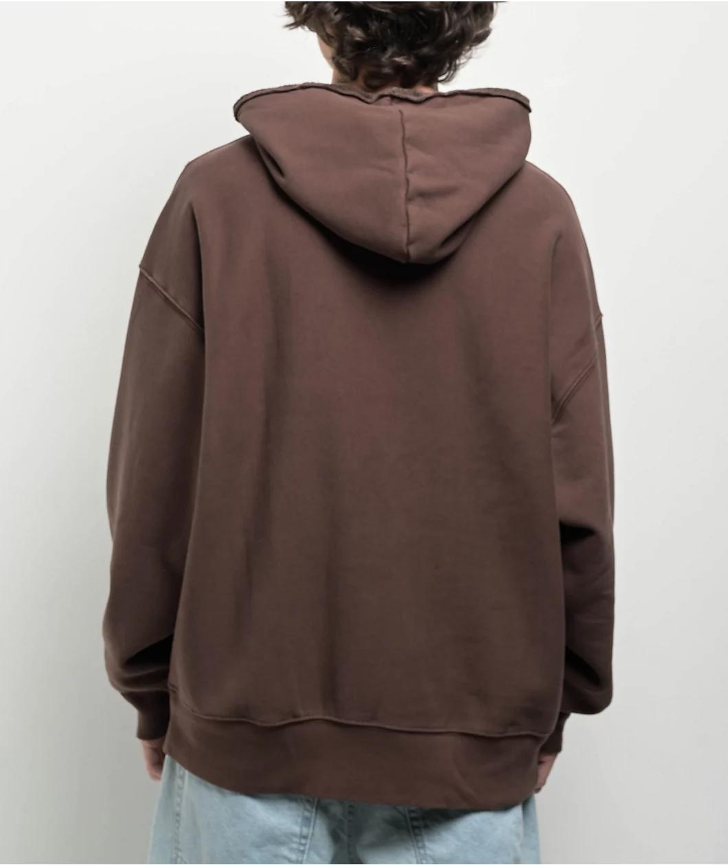 Champion Reverse Weave Crossover Warm Chocolate Brown Vintage Dye Hoodie Product Image