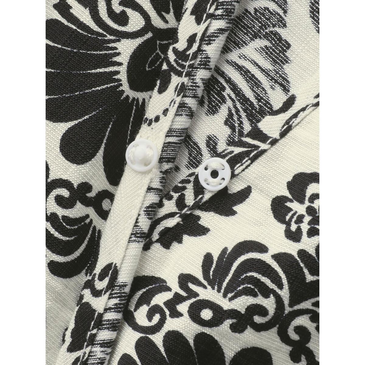 Plus Size Black Keyhole Neck Damask Wide-Leg Jumpsuit Women Sleeveless Round Neck Vacation Loose Jumpsuits BloomChic 30/6X Product Image