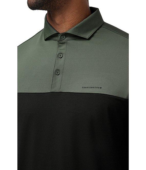 TravisMathew Performance Stretch Heater Pro Color Block Short Sleeve Polo Shirt Product Image