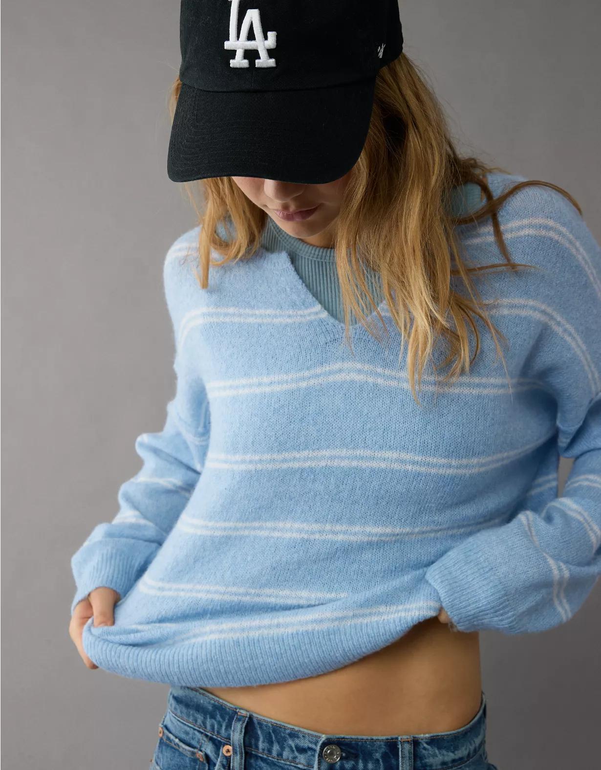 AE Whoa So Soft Notch Neck Sweater Product Image