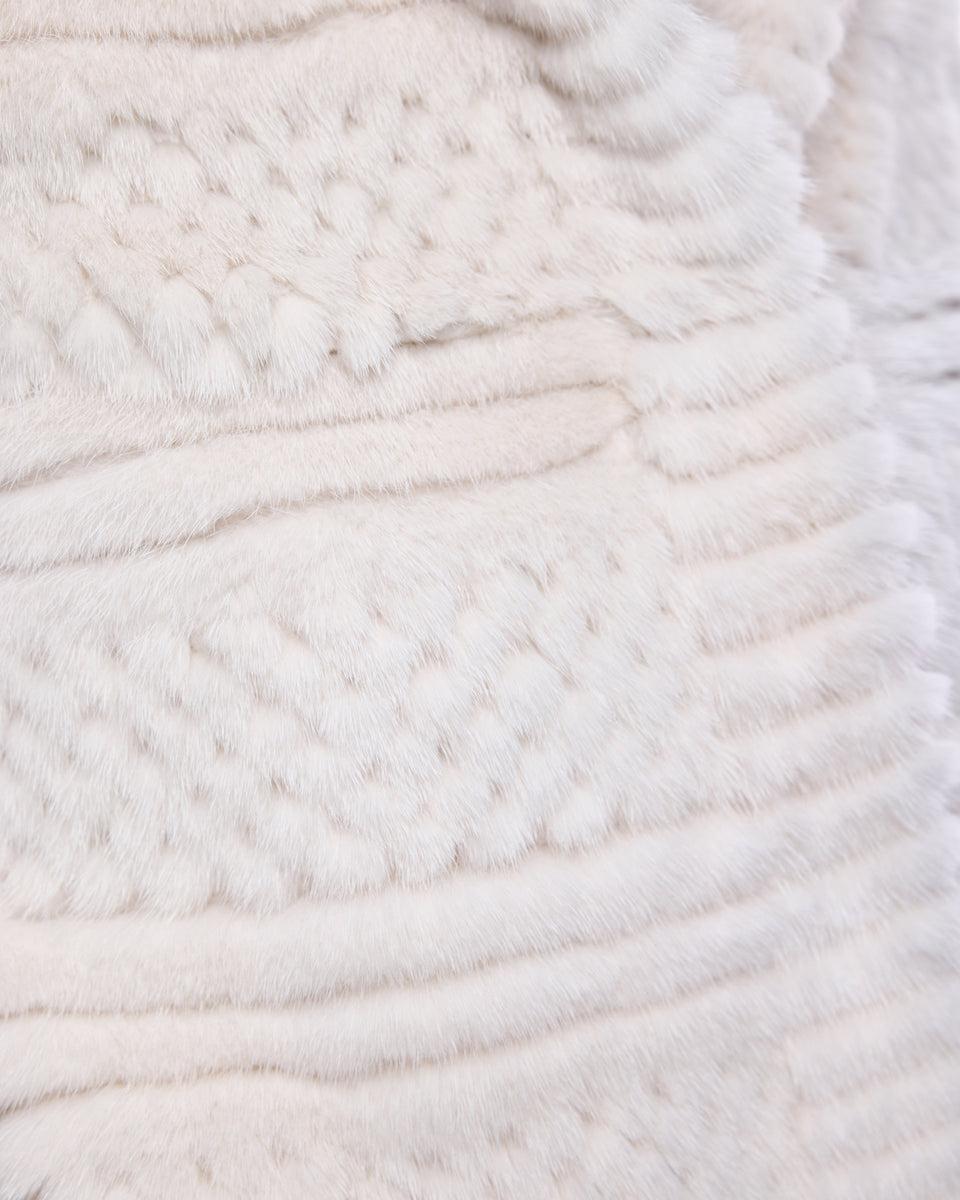 Popcorn Hooded Mink Jacket Product Image