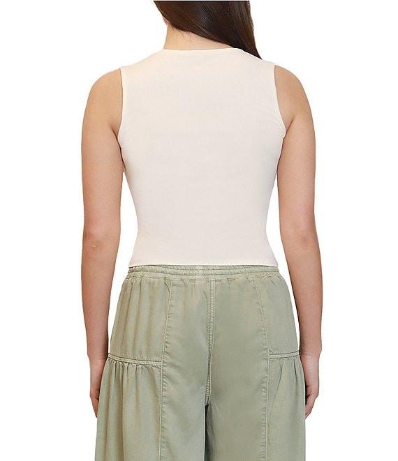 Stevie by Steve Madden Sweetheart Neck Twist Front Sleeveless Tank Product Image