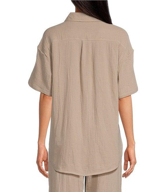 UGG Embrook Cotton Gauze Chest Pocket Button-Front Notch Collar Coordinating Lounge Top Product Image