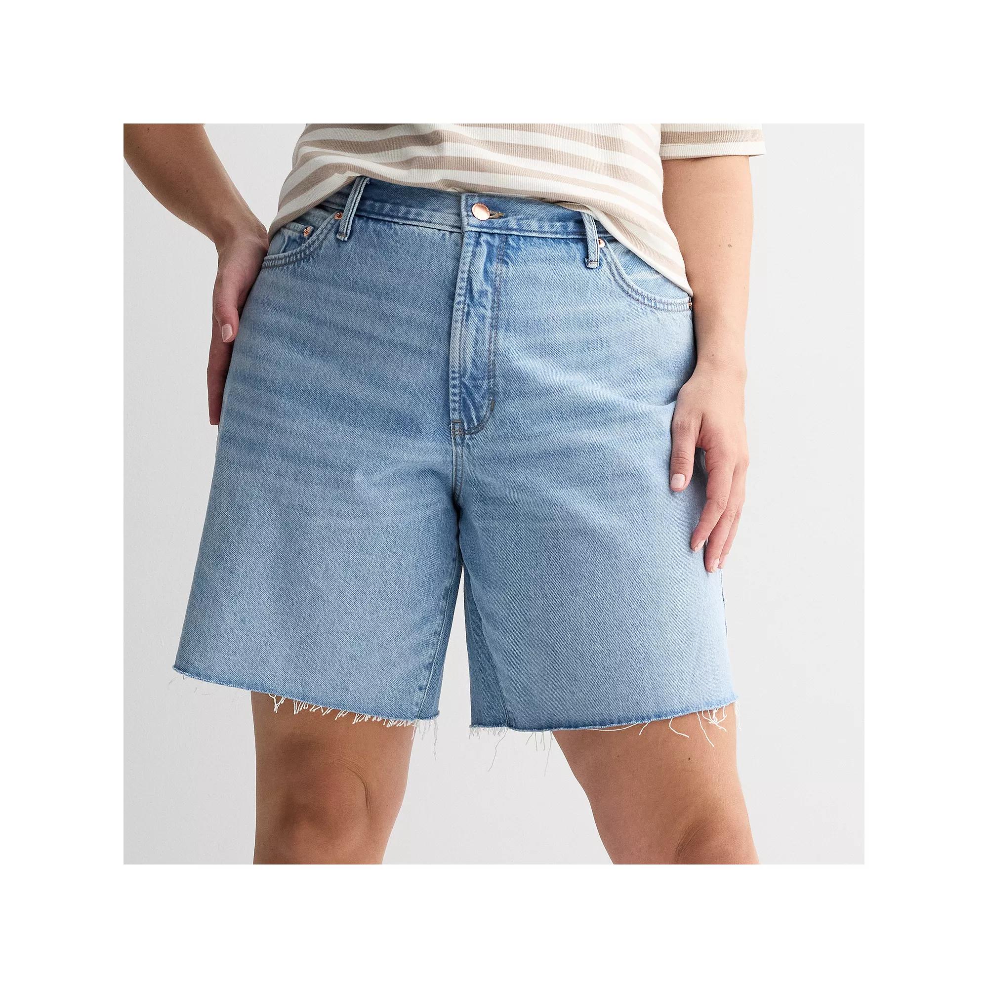 Plus Size Sonoma Goods For Life® Relaxed Bermuda Shorts, Women's, Size: 20 W, Medium Light Blue Product Image