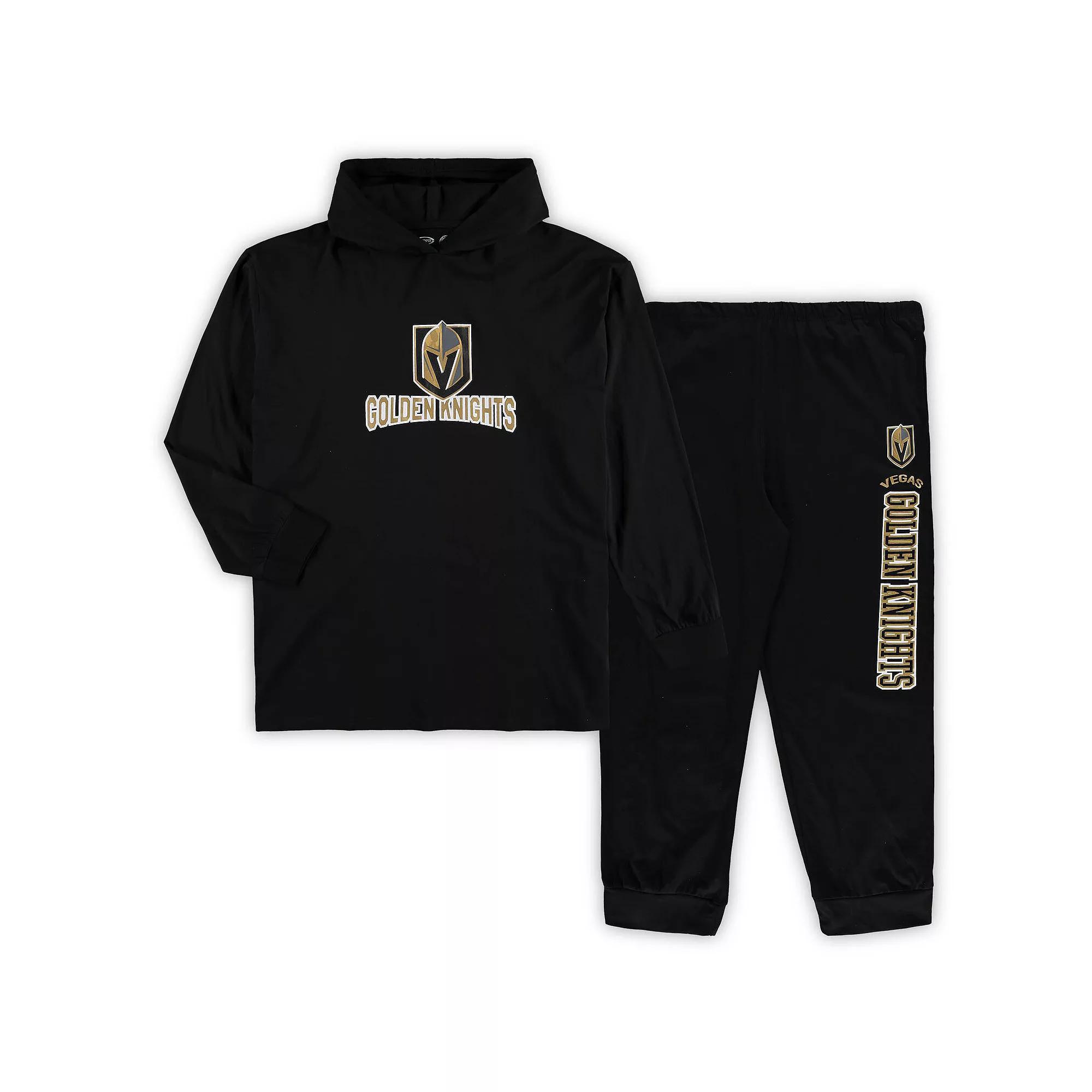Men's Concepts Sport Black Vegas Golden Knights Big & Tall Pullover Hoodie & Joggers Sleep Set,  Product Image