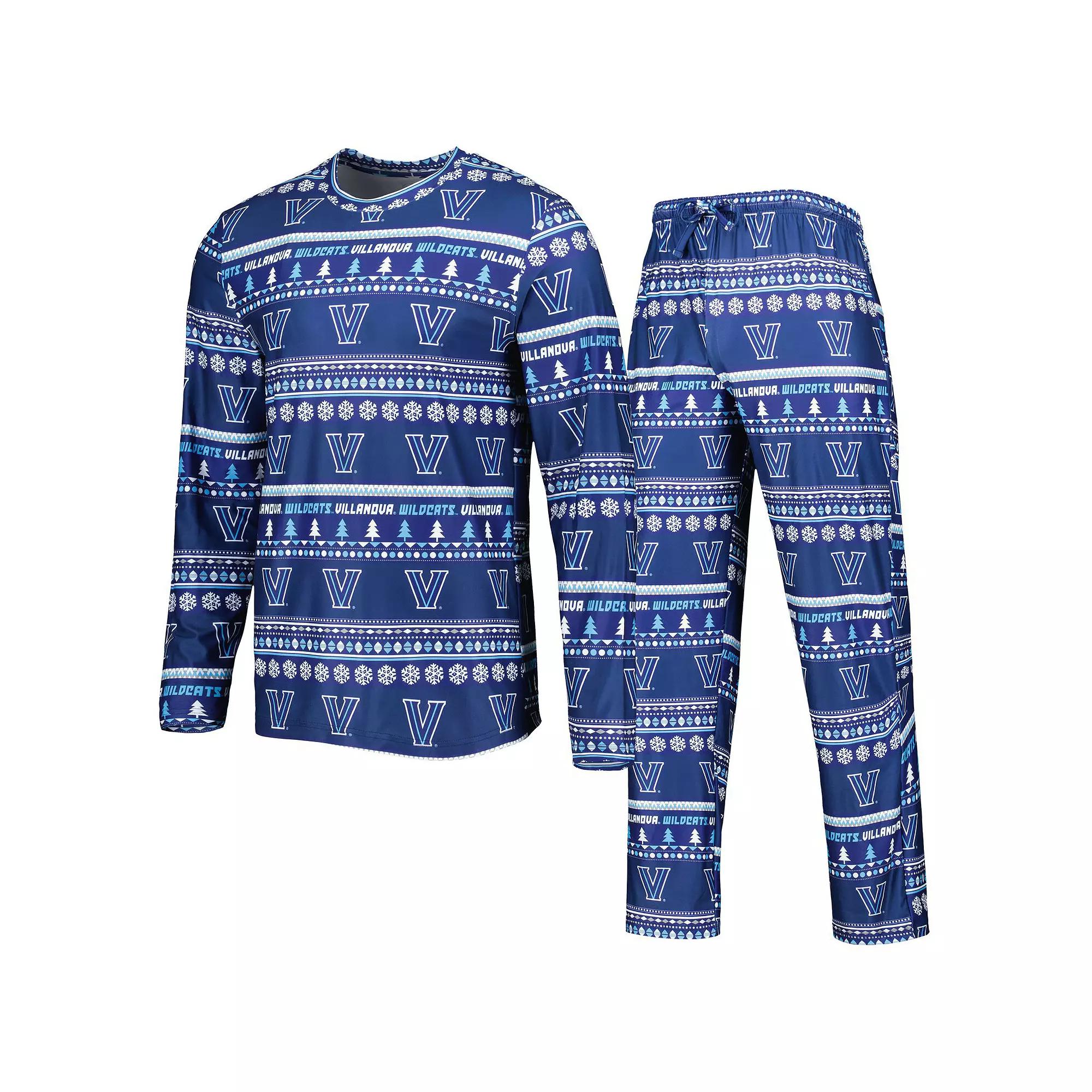 Men's Concepts Sport Navy Villanova Wildcats Swivel Long Sleeve T-Shirt & Pants Sleep Set,  Product Image