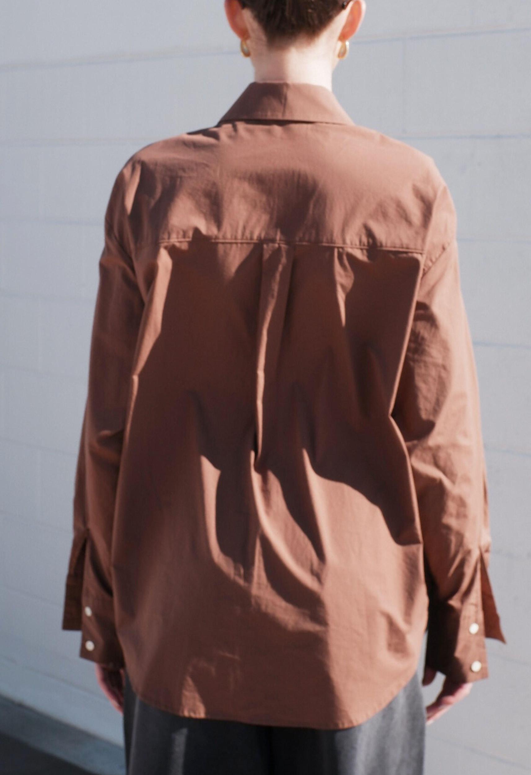Front Tie Button Up In Rust Product Image