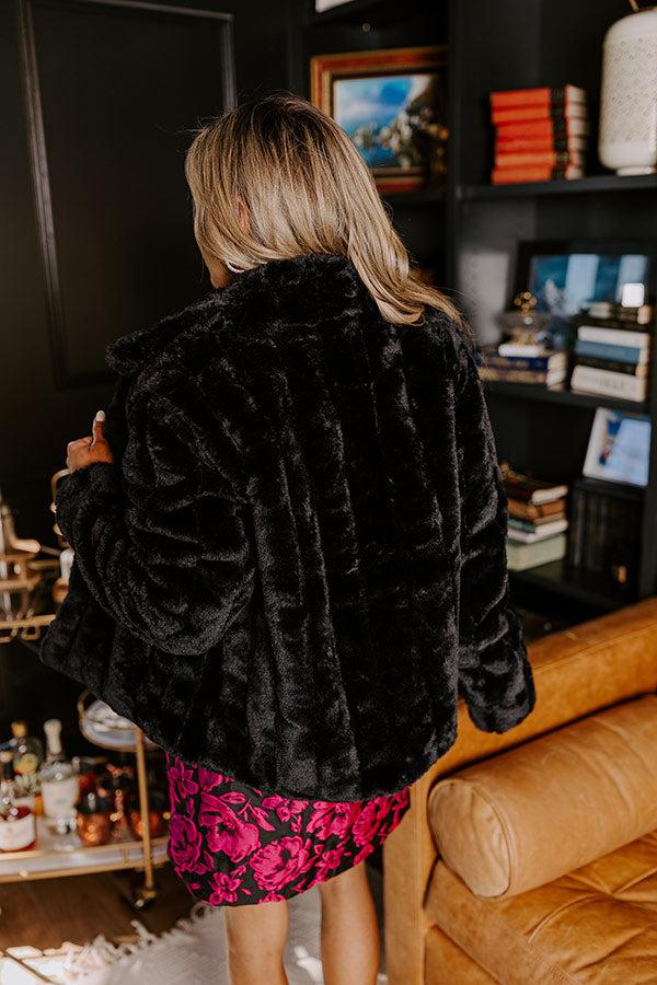 Luxe Feeling Plush Jacket in Black Product Image