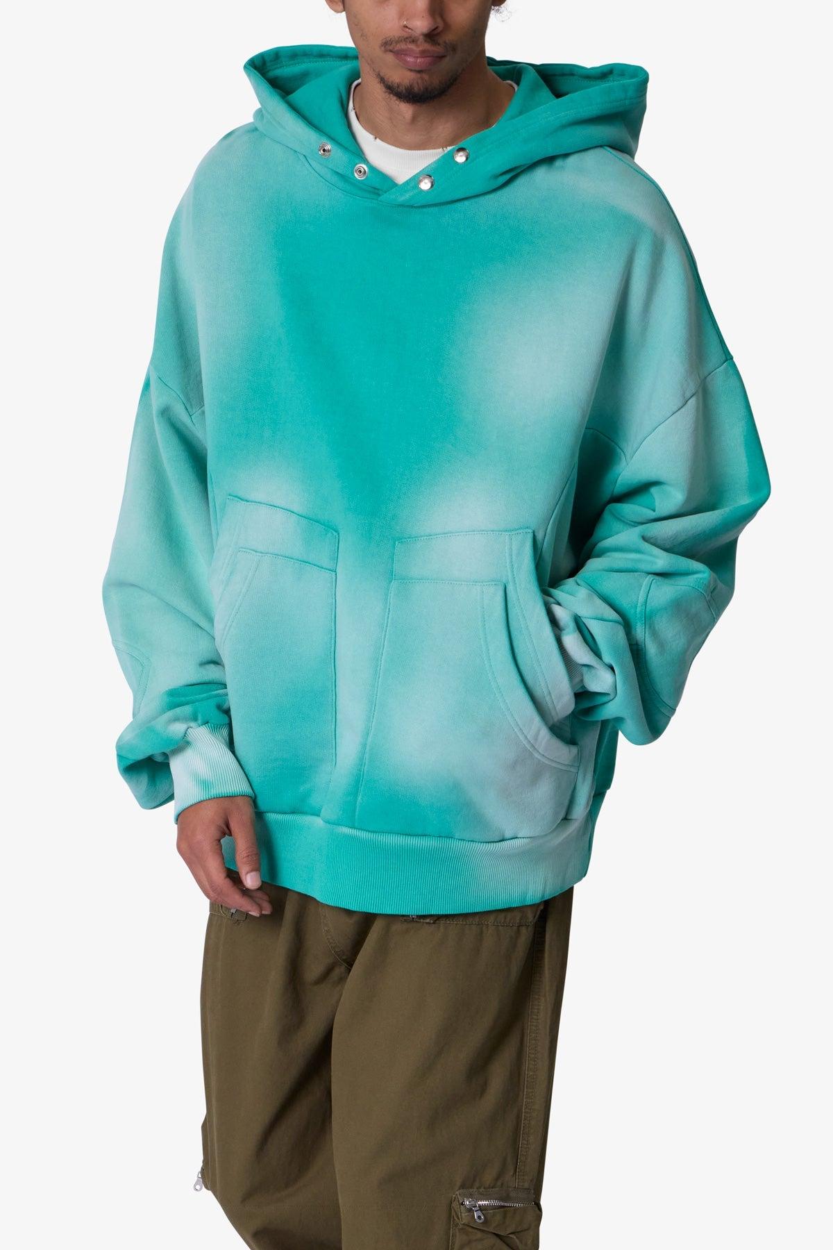Double Pouch Sprayed Hoodie - Green Product Image
