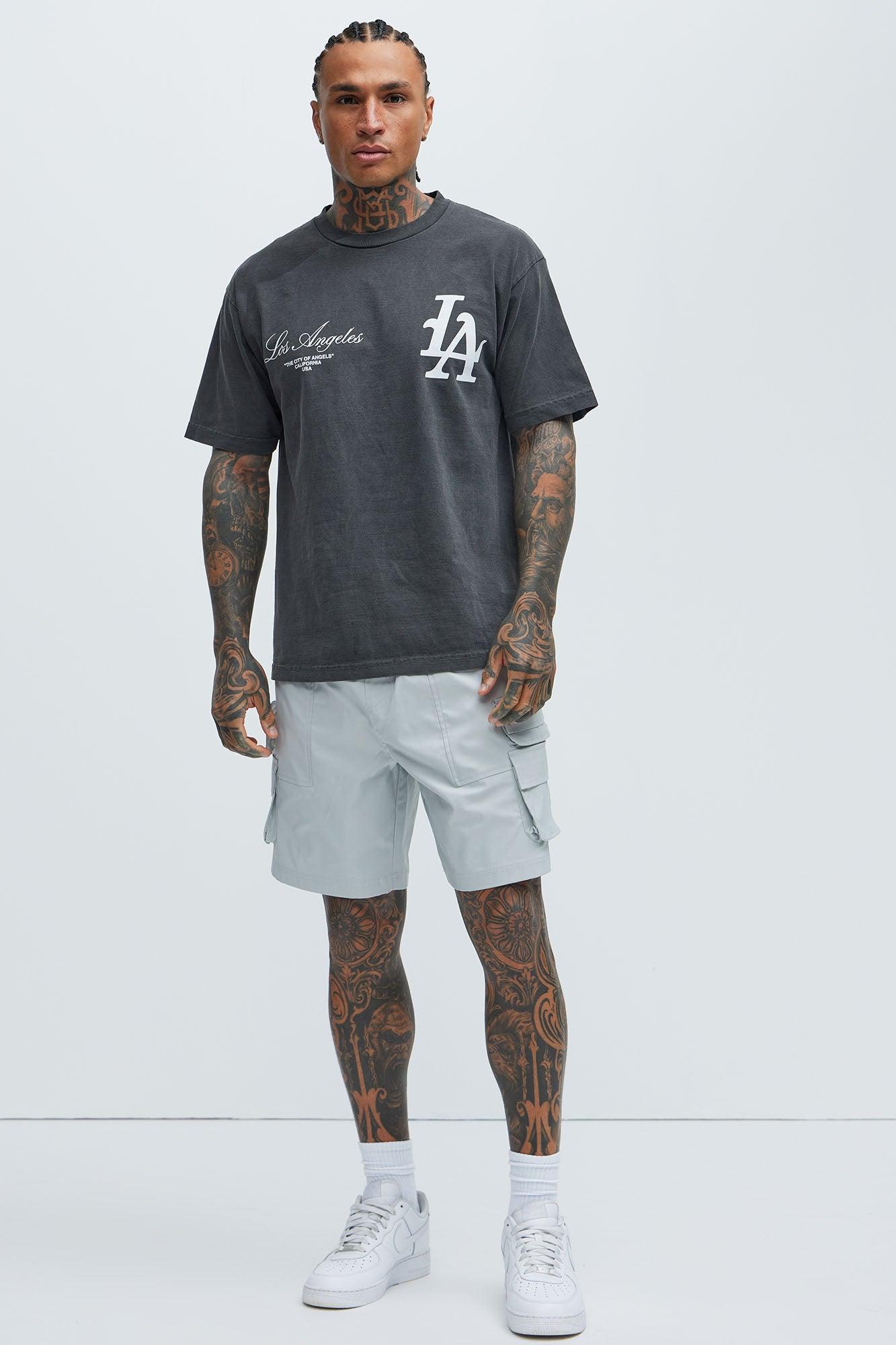 Catch Up Nylon Cargo Shorts - Grey Product Image