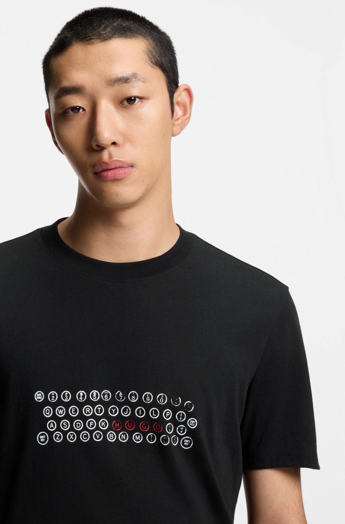 Slub-cotton T-shirt with logo detail Product Image