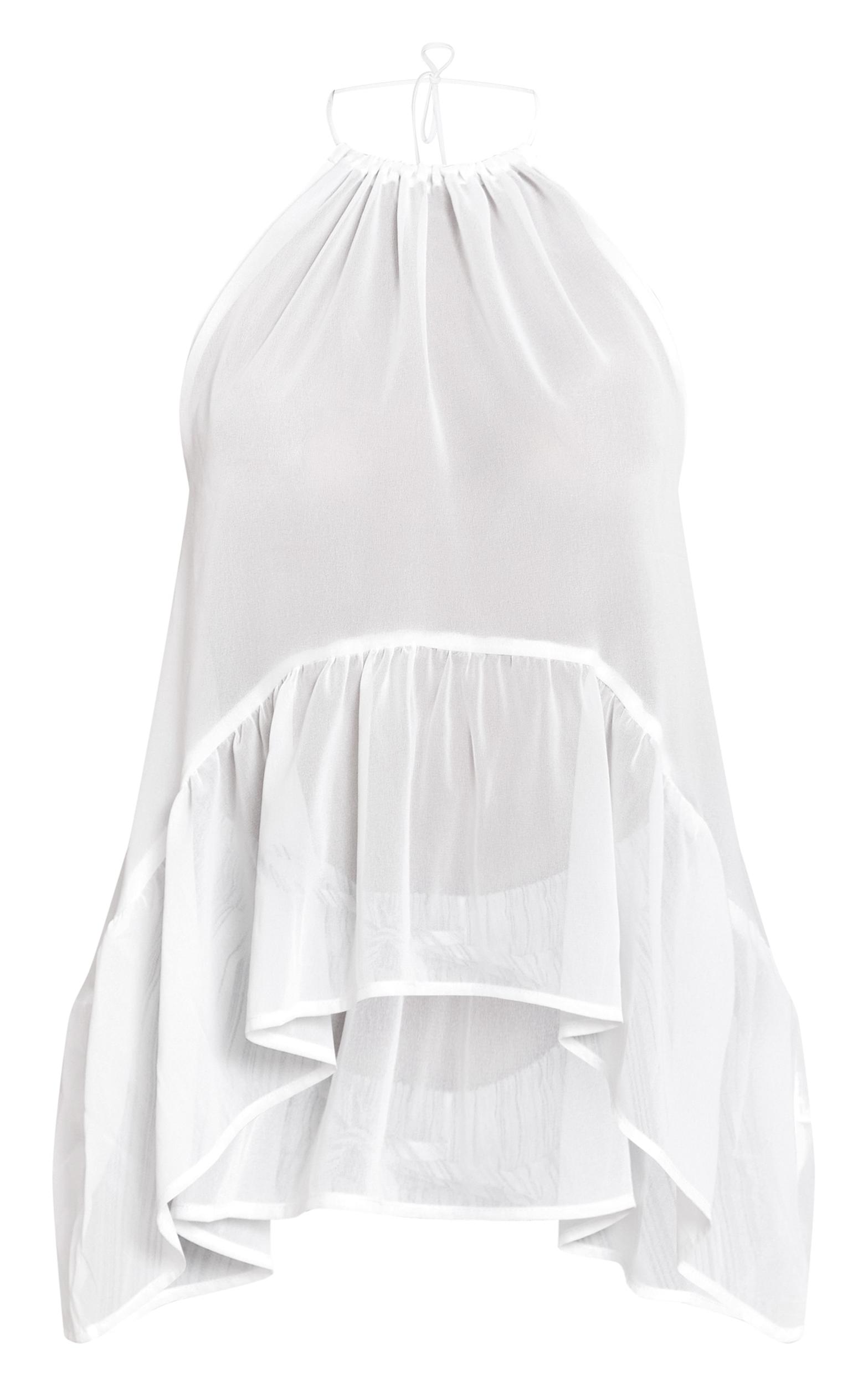 White Chiffon Halterneck Top Product Image
