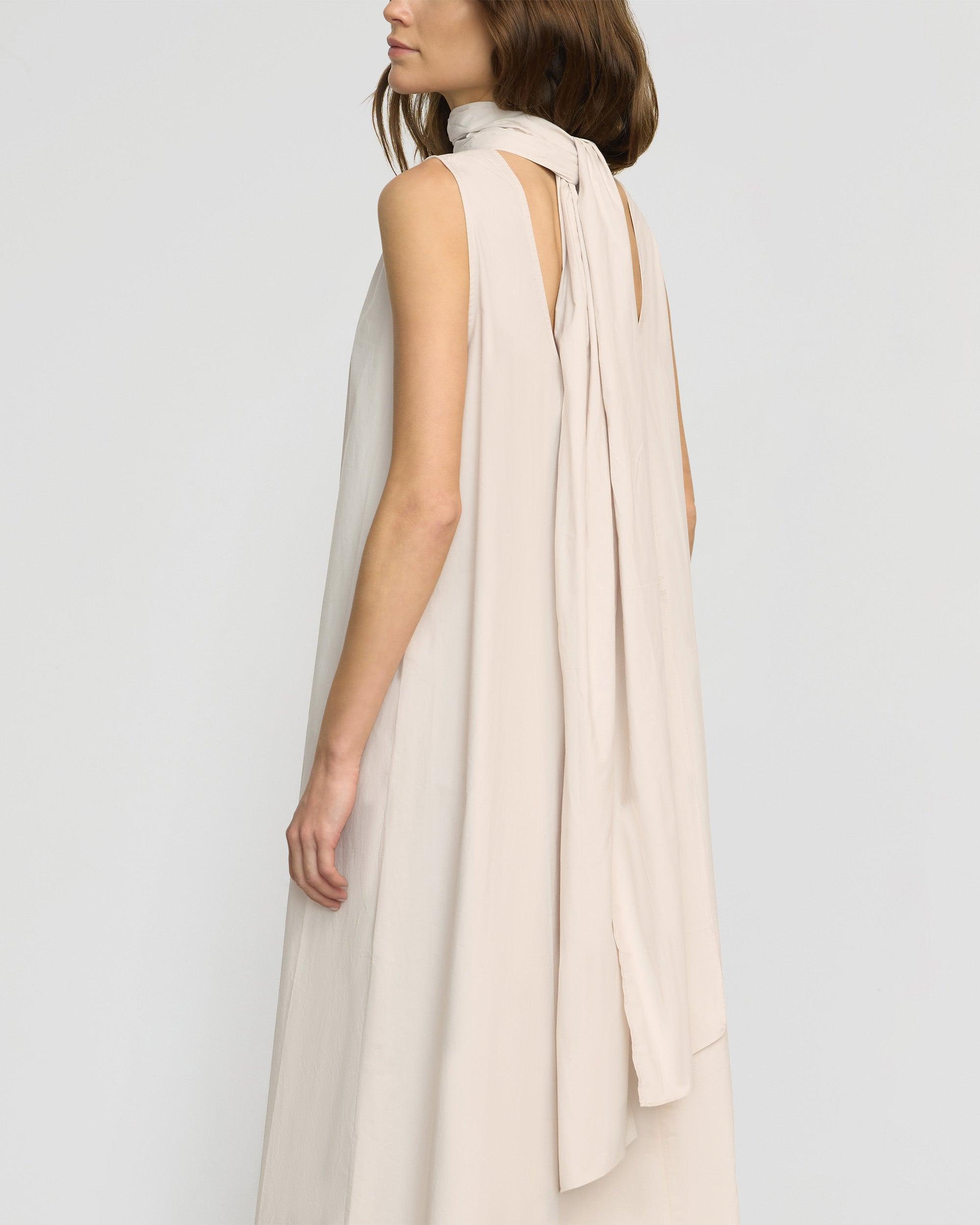 Yasmina Scarf-Neck Cotton Dress Product Image