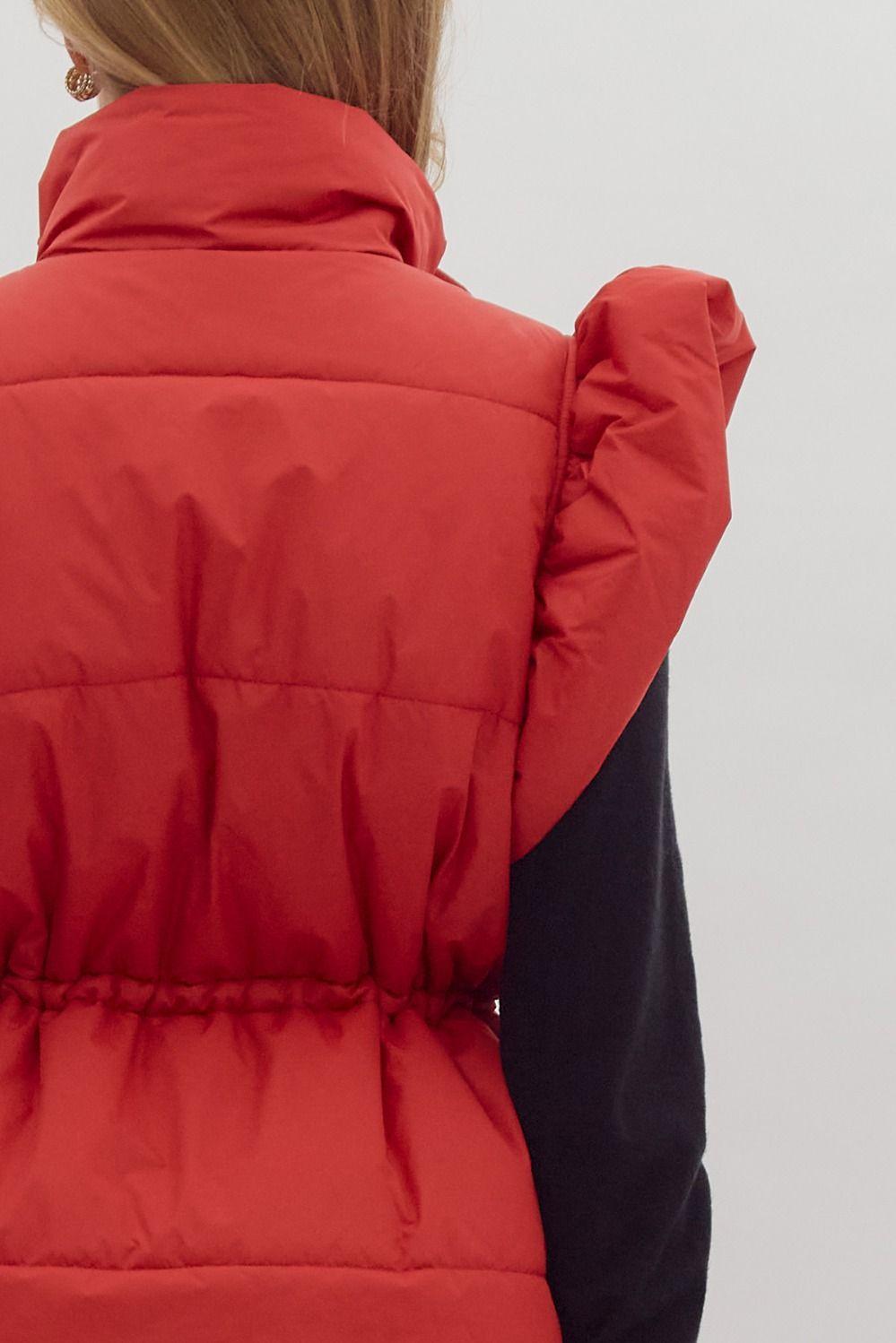 Ruby Red Puffer Vest Product Image