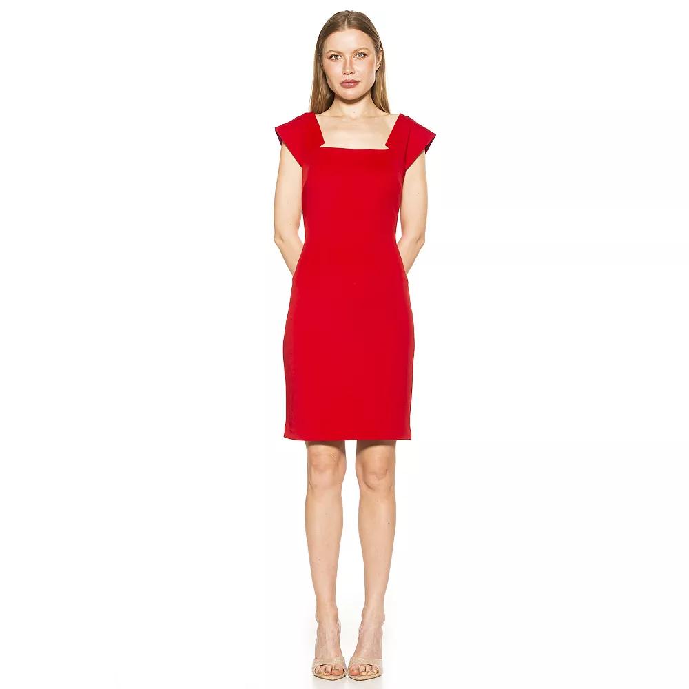 Women's ALEXIA ADMOR Lucinda Modern Scoopneck Sheath Dress,  Product Image