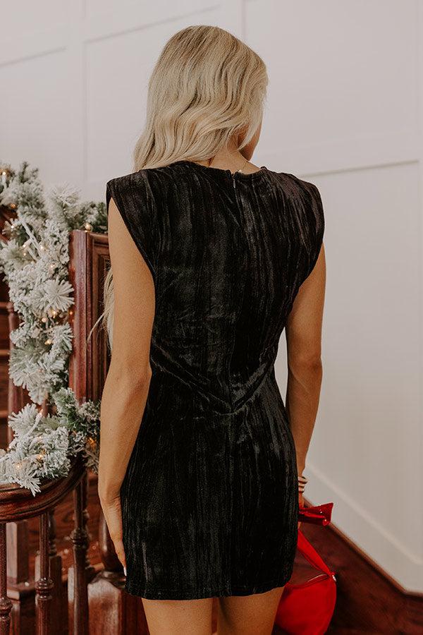 Twilight Dreams Velvet Mini Dress in Black Product Image