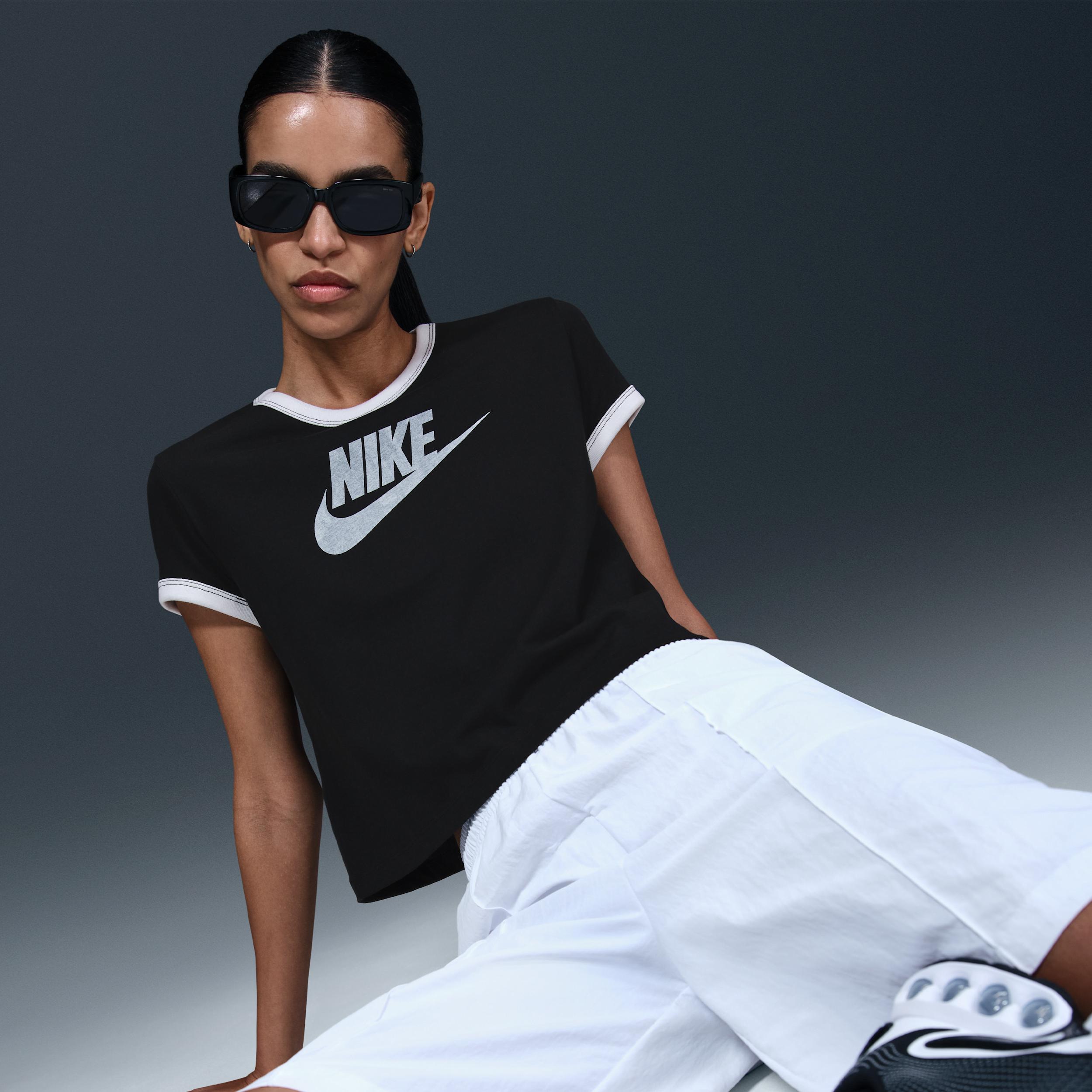 Womens Nike Sportswear Graphic Ringer T-Shirt | IF4072-010 Product Image