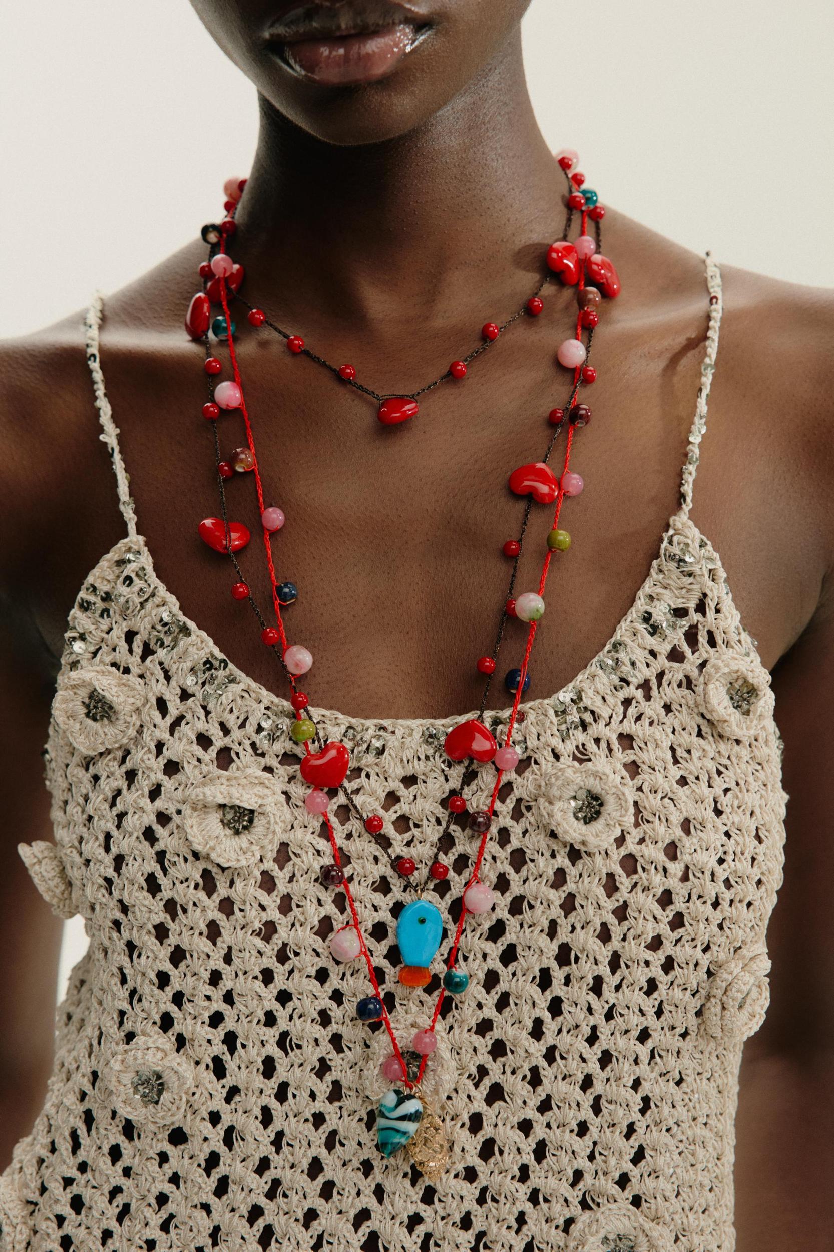 3-PACK OF CORD HEART CHARM NECKLACES Product Image