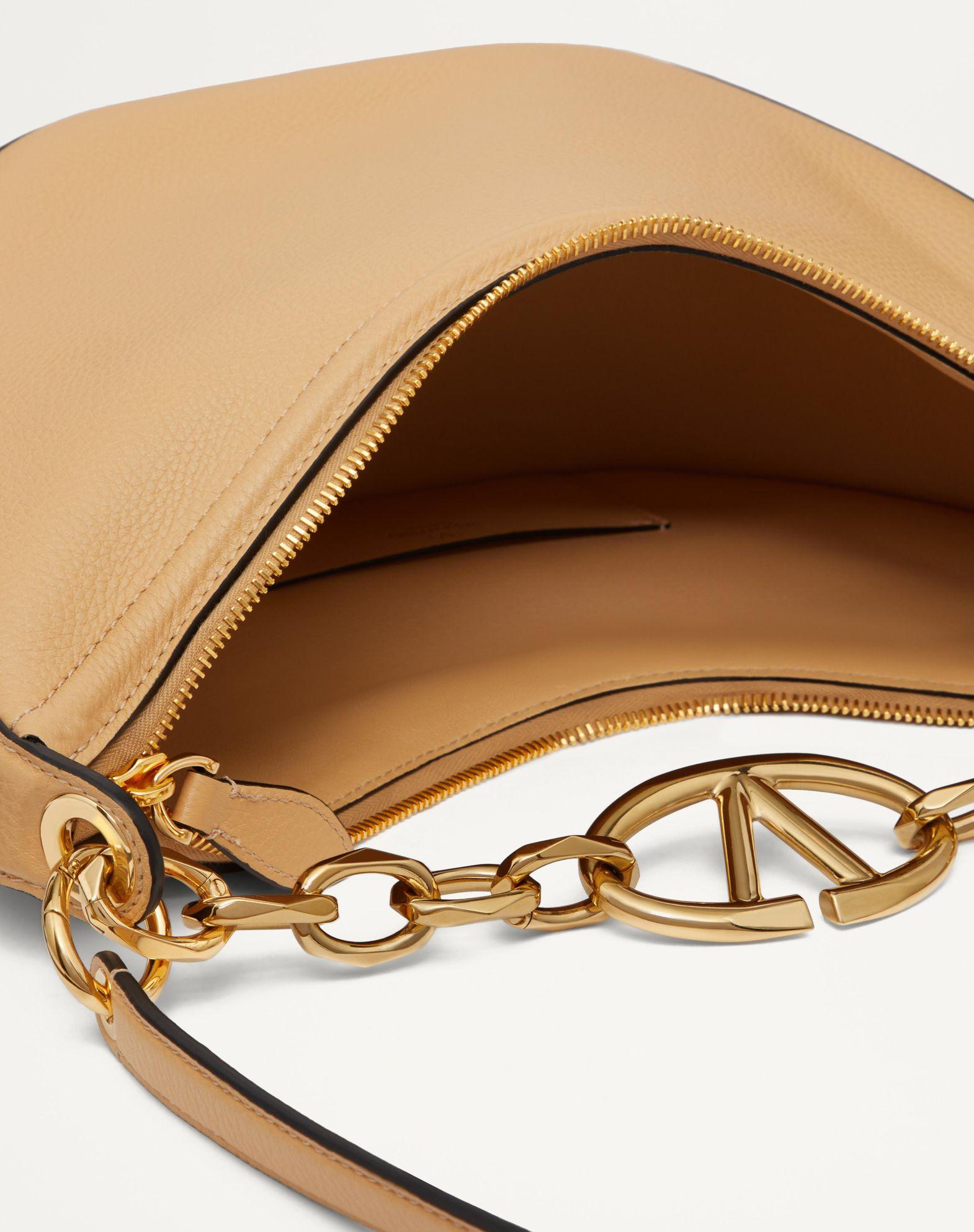 Small Vlogo Moon Hobo Bag In Grainy Calfskin With Chain Product Image