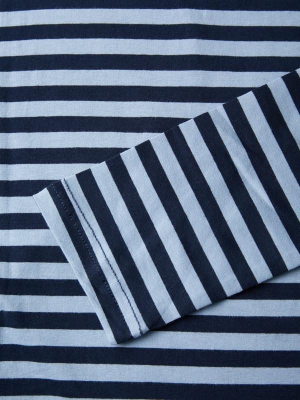 Striped V Neck Long Sleeve Tee Product Image