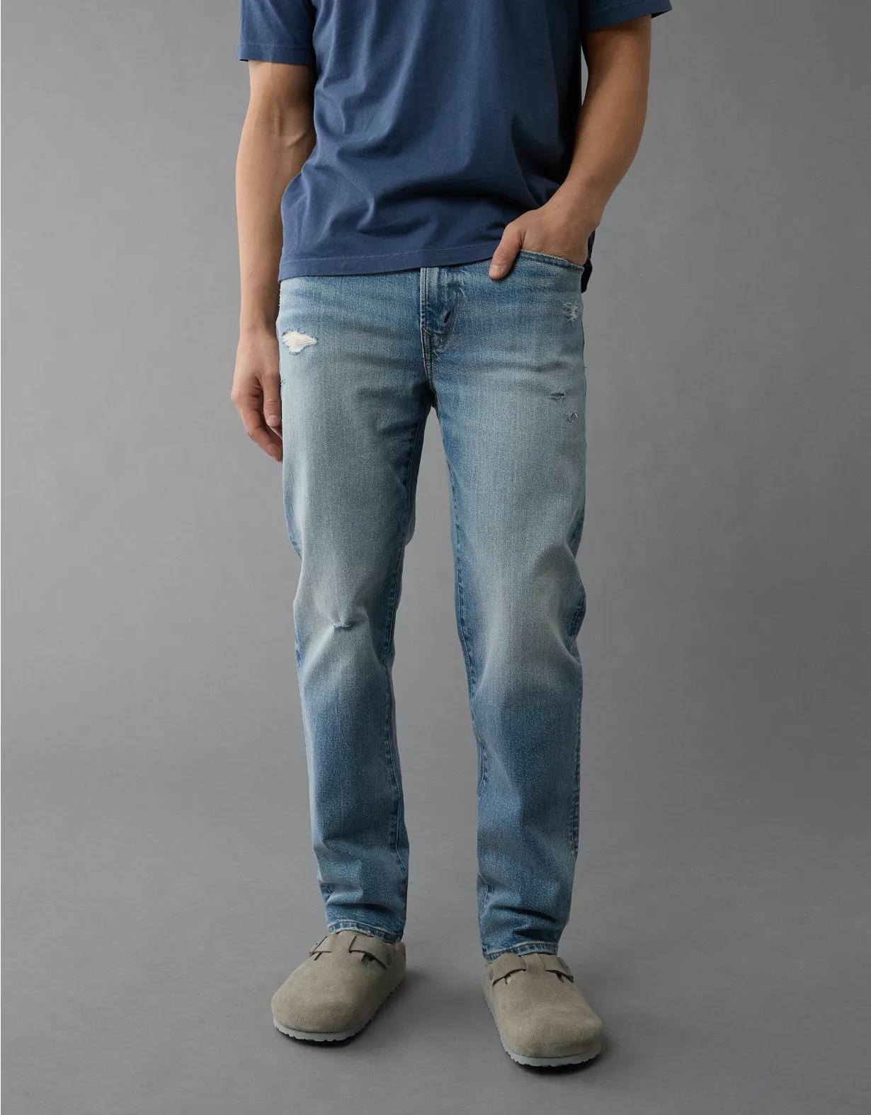 AE EasyFlex +TENCEL™ Fibers Ripped Slim Straight Jean Product Image