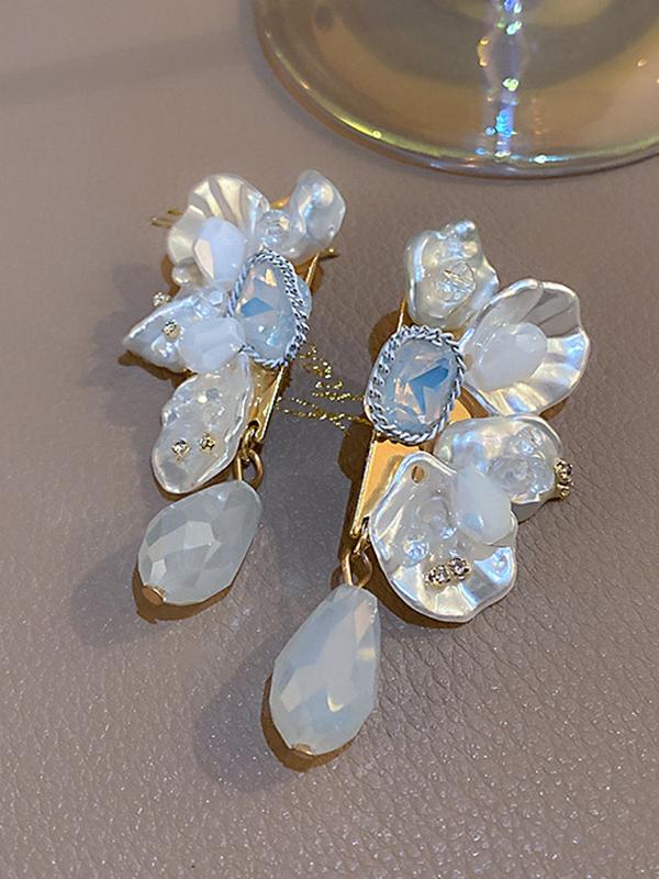 Stylish Rhinestone Pearl Earrings Accessories Product Image