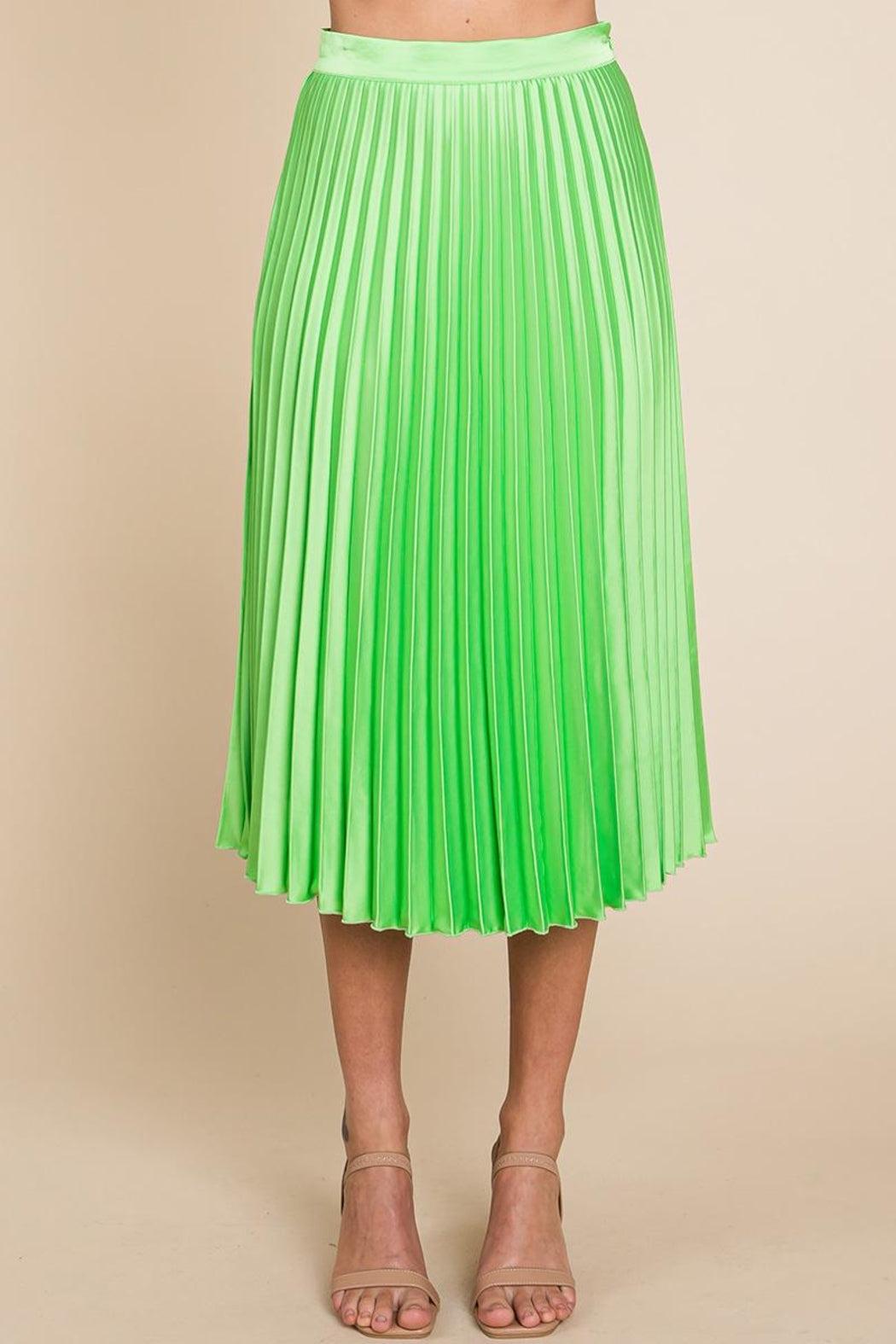 High Waisted Pleated Midi Skirt Product Image