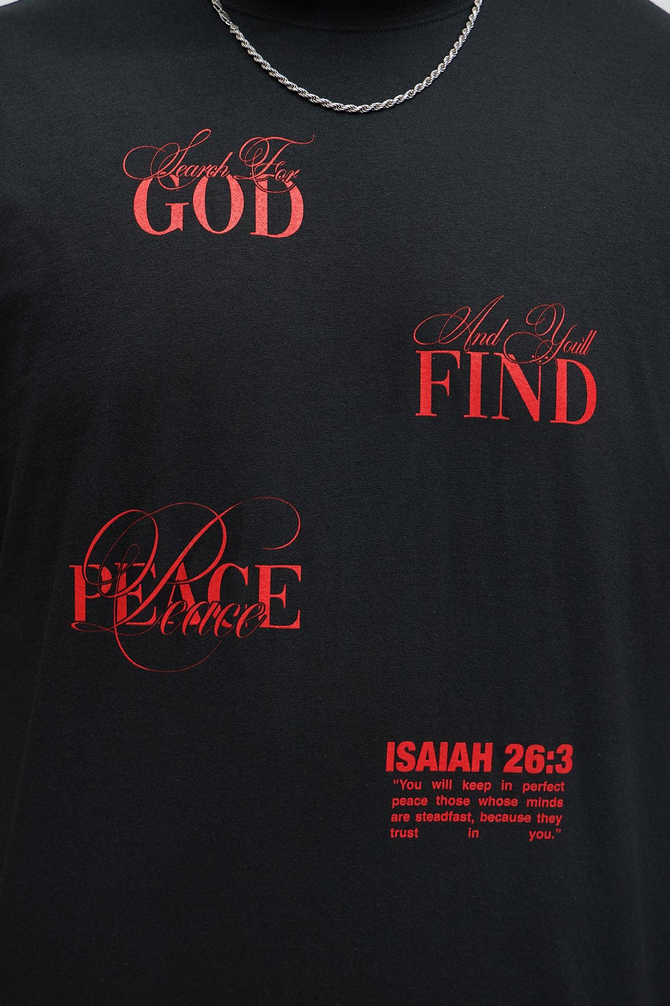Find God Find Peace Heart Short Sleeve Tee - Black Male Product Image